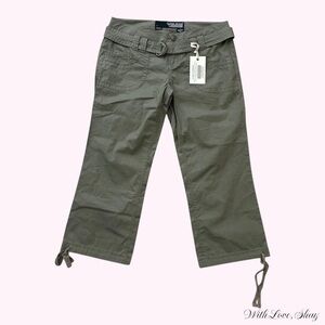 Y2K 2000s vintage deadstock Guess green cargo low rise capris!